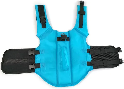 Vista 8 de Snik-S Chaleco salvavidas para perros - Preserver con cinturón ajustable, chaqueta de tiburón para nadar para mascotas para perros de nariz corta