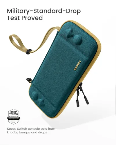 Vista 3 de tomtoc Funda de transporte delgada para Nintendo Switchmodelo OLED, funda protectora para interruptor con 10 cartuchos de juego, funda de viaje