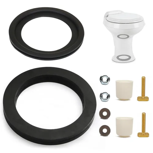Vista 7 de Sello de inodoro RV con kit de brida de piso de enchufe de 3 pulgadas, sello de brida de inodoro RV se adapta a inodoros de RV 300/310/320
