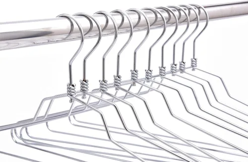 Vista 4 de Perchas de metal de calidad, gancho giratorio, acero inoxidable, resistente, ropa de alambre, 10 estándar, 17 pulgadas