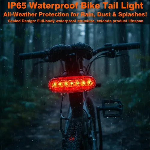 Vista 6 de Luces traseras inteligentes para bicicleta con luz de giro impermeable IP65 luz para bicicleta recargable USB ultra brillante advertencia