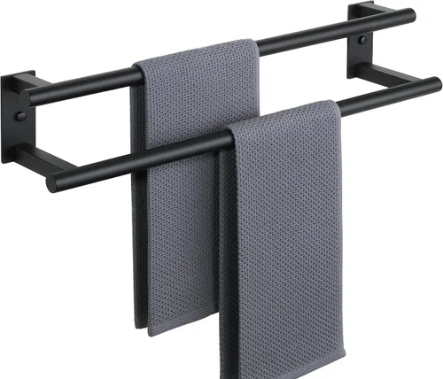 Vista 9 de Alise Toallero doble para baño, soporte para toallas de pared de 24 pulgadas, toalleros para baño, colgador de toallas de acero inoxidable SUS304