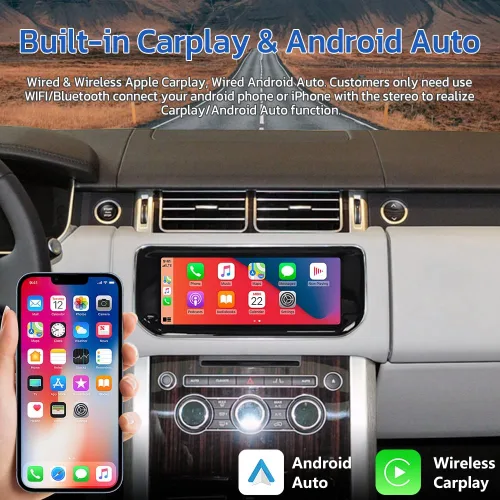 Vista 4 de Radio de coche Android para 2013 2014 2015 2016 2017 Range Rover L494 L405 Pantalla táctil completa Unidad principal de repuesto GPS Navegación