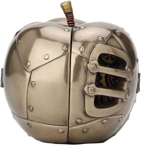 Vista 2 de Veronese Design Estatuilla Steampunk Mechanicus de 3.5 pulgadas con acabado de bronce antiguo, escultura de frutas