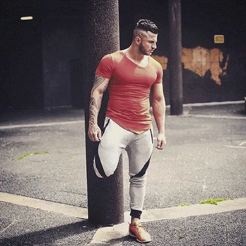Vista 6 de MECH-ENG Pantalones deportivos de gimnasio para hombre, pantalones deportivos casuales de fitness