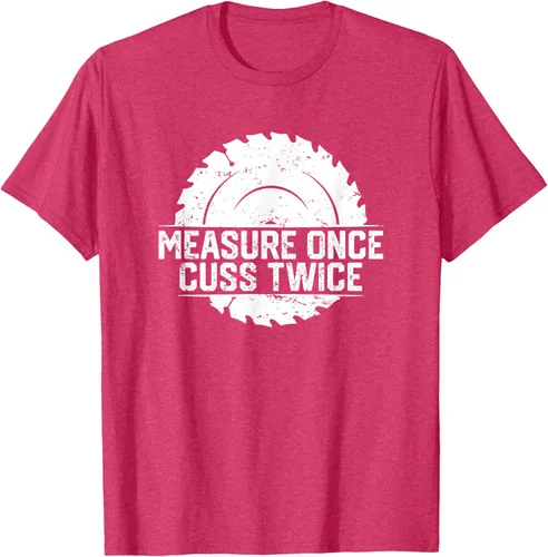 Vista 21 de Measure Once Cuss Twice, divertida camiseta de regalo para carpintería, Negro, S
