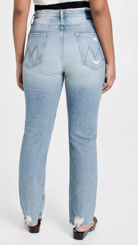 Vista 3 de MOTHER Jeans Rider Skimp de talle alto para mujer, Negro