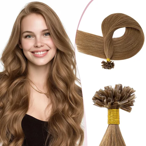 Vista 17 de SEGO Extensiones de cabello humano real con punta K, extensiones de cabello humano real, con punta en U, sin costuras, previamente adheridas