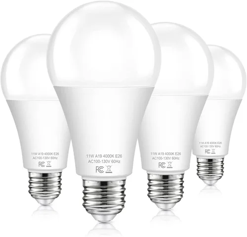 Vista 9 de Bombillas con sensor A19 de anochecer a amanecer para exteriores equivalentes a 100 W, bombillas LED de encendido/apagado automático de 11 W, blanco