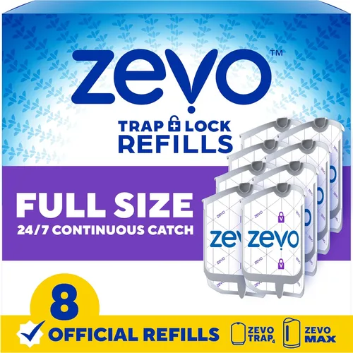 Vista 2 de Zevo Indoor Insect Trap Refills – 2-Pack Cartridges for Zevo Plug-in Devices – Catch Gnats, Fruit Flies & House Flies – Odorless, Mess-Free