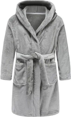Vista 42 de E.W Apparel Bata de baño de forro polar con capucha para niños, bata suave y mullida para niños pequeños