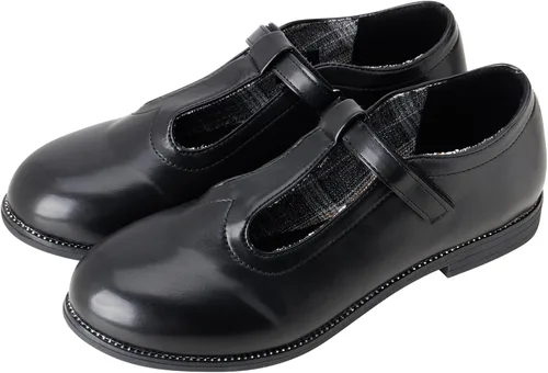 Vista 6 de bebe Zapatos planos para niña de cuero sintético Mary Jane, zapatos de uniforme escolar para niñas, zapatos casuales para niñas (5-7 niños grandes)