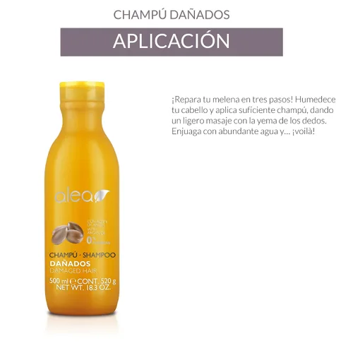 Vista 6 de ALEA - Champú reparador para cabello muy dañado - Línea capilar dañada - 16.9 fl oz - con proteínas de seda y aceite de argán - Libre de sulfatos