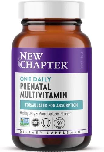 Vista 10 de New Chapter Vitaminas prenatales multivitamínico prenatal con metilfolato + colina para mamá saludable bebé, uno diario, 30