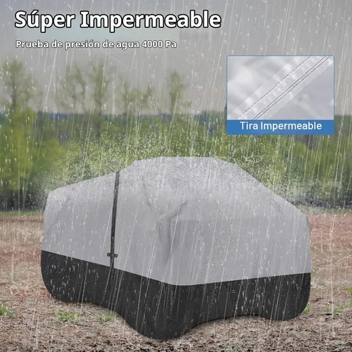 Vista 5 de Cubierta para ATV, 600D impermeable y resistente al viento, cubierta de 4 ruedas, cubierta cuádruple para Polaris Yamaha Suzuki Honda