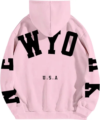 Vista 3 de VREWARE Sudaderas con capucha para mujer a la moda, sudaderas con capucha de gran tamaño, ropa de los 2000, suéter de otoño