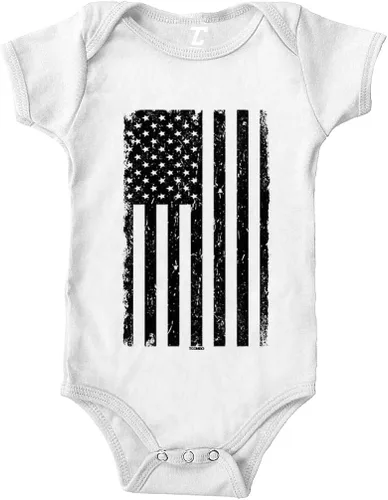 Vista 35 de Tcombo Bandera americana negra envejecida - Body de Estados Unidos Negro - Lámina dorada