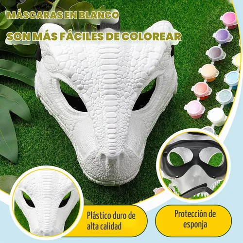 Vista 4 de Seenelling DIY White Dinosaur Mask Dino Mask