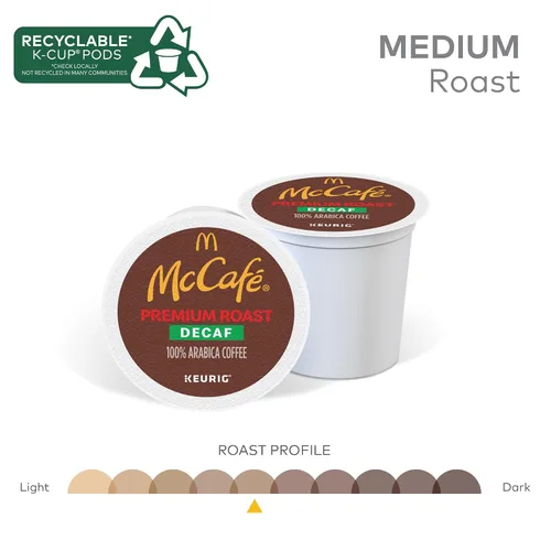Vista 4 de McCafe Café descafeinado tostado premium, cápsulas Keurig K-Cup de una sola porción, descafeinado, 60 unidades, (6 paquetes de 10)