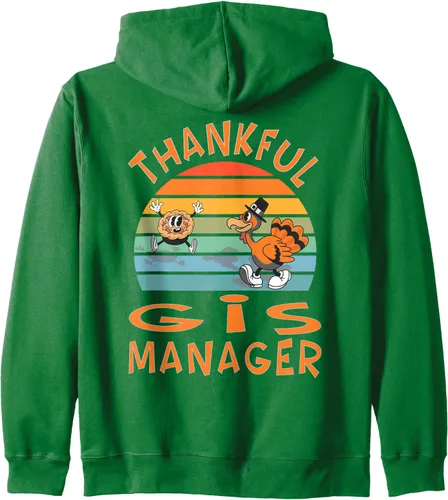 Vista 7 de GIS Manager Job Funny Thanksgiving Zip Hoodie