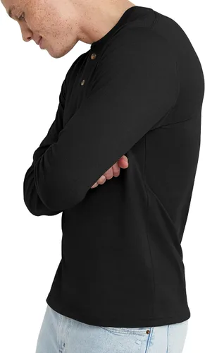 Vista 3 de Hanes Originals Henley de algodón de manga larga para hombre