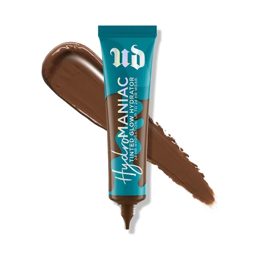 Vista 10 de Urban Decay Hydromaniac Dewy Foundation, Hidratante con color para piel seca, cobertura media construible, con filtrado de kombucha y aceite