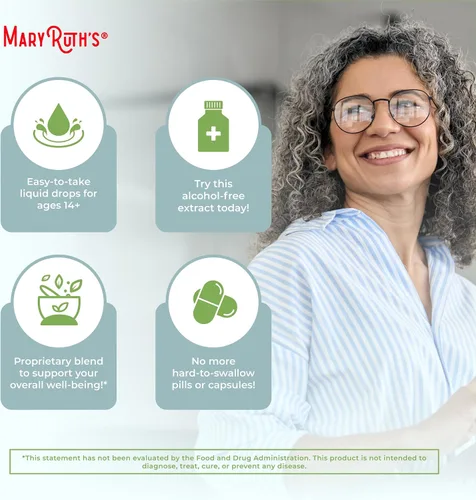 Vista 6 de MaryRuth Organics - Suplemento Nootrópico Cerebral Orgánico USDA para Adultos con Ginkgo Biloba y Astragalus Foco y Apoyo Adrenal Gotas