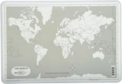 Vista 7 de Painless Learning Manteles individuales educativos laminados para niños: presidentes de EE. UU., mapa de EE. UU., mapa del mundo
