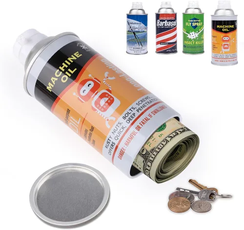 Vista 10 de BarGifts Caja Fuerte Oculta Lata de Aerosol Falsa con Compartimento Oculto, Almacenamiento Oculto Mantiene Tus Objetos de Valor Seguros Como Dinero