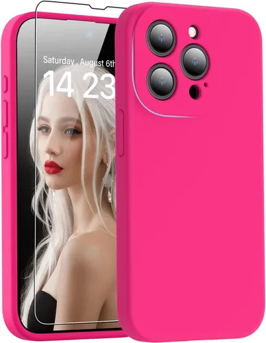 Vista 30 de DEENAKIN Funda de silicona compatible con iPhone 12 con protector de pantalla, mejora la protección de la cámara, funda protectora suave y flexible