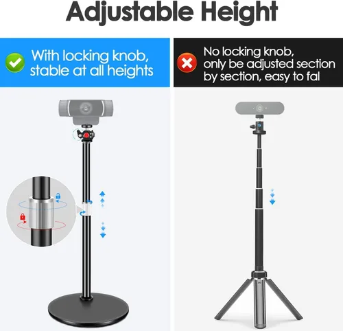 Vista 2 de Soporte de trípode para cámara web para escritorio: soporte para cámara web para Logitech Brio C920 C922 C615 C930e - Trípode de escritorio