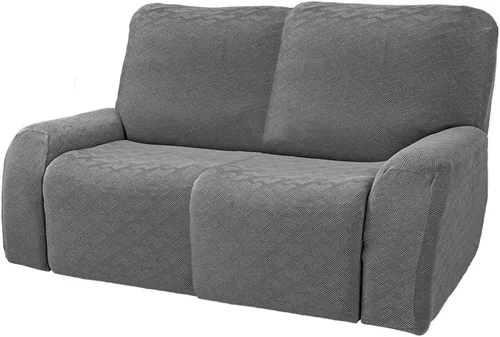 Vista 3 de vctops Fundas elásticas para sofá reclinable de 8 piezas, fundas de jacquard grande para sofá reclinable de 3 asientos, protector suave Blanco