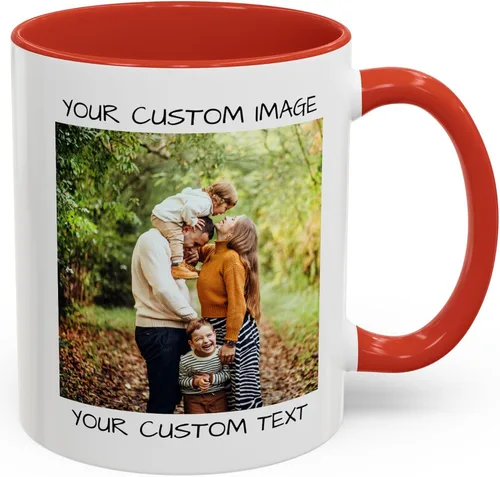 Vista 7 de Tazas de Navidad personalizadas: taza de café festiva con foto personalizada y nombre, taza de café y cacao caliente de cerámica de 11 a 15 onzas