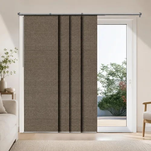 Vista 30 de CHICOLOGY Elegantes Persianas Verticales Transparentes Blancas para el Hogar, Ventanas Interiores Grandes, Puerta Corrediza, Patio (78" An x 84" Al)