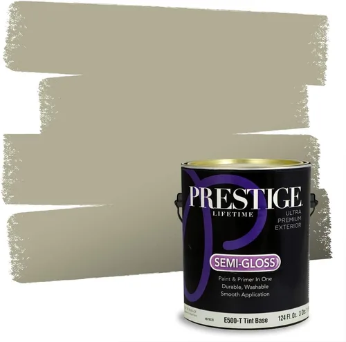 Vista 135 de Prestige Paints - 2 en 1, pintura base y pintura de exterior, E100-N-735BM