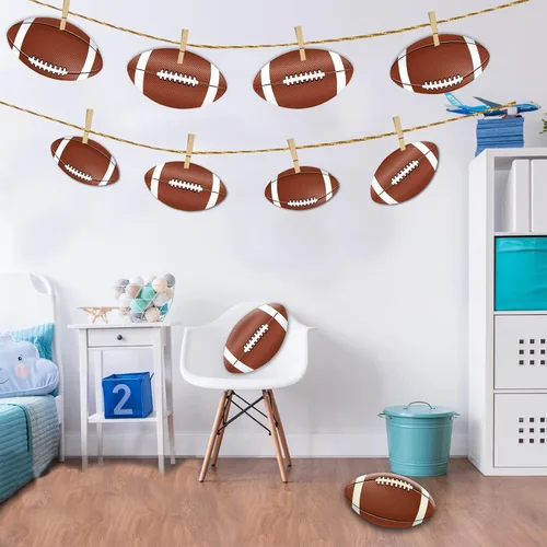 Vista 2 de Recorte de fiesta de fútbol, paquete de 22 tableros de anuncios de fútbol, decoración de aula, recortes con puntos de pegamento para decoración