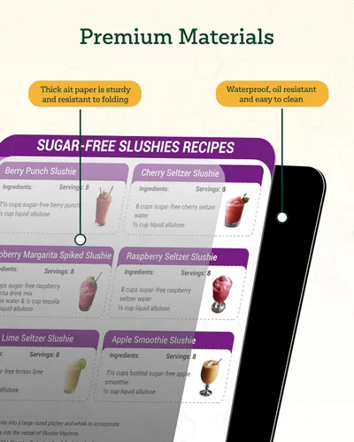 Vista 4 de Slushie Machine Receta magnética para nevera, libro de recetas de batidos contiene una variedad de recetas de batidos, libro de cocina de batidos
