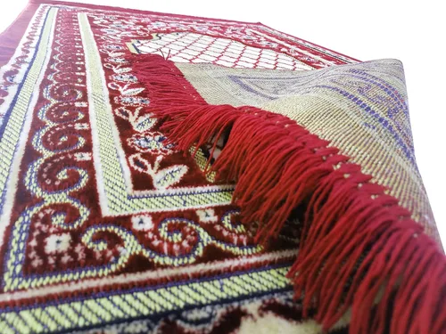 Vista 5 de BAYKUL Alfombra de oración musulmana, alfombras de terciopelo turco islámico, gran regalo de Ramadán, tapete de oración Janamaz para mujeres