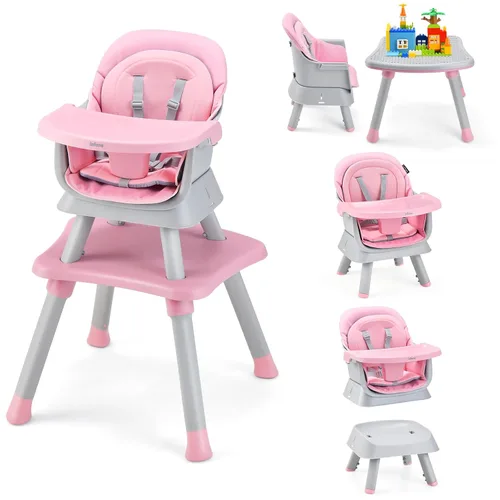 Vista 14 de INFANS Silla alta 8 en 1 para bebés y niños pequeños, asiento elevador Azul bebé