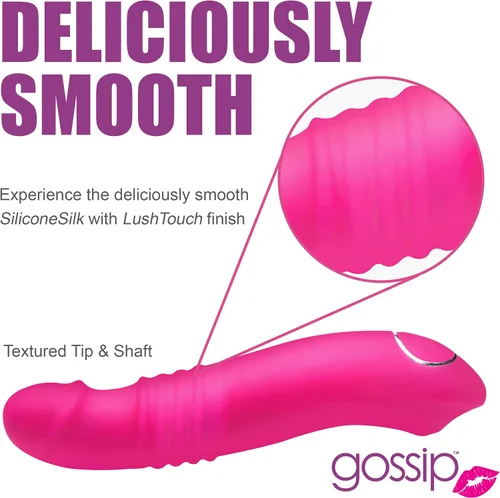 Vista 7 de Gossip Blasters - Vibrador de silicona de empuje 10X para mujeres, hombres y parejas. Vibrador de punto G para punto P, consolador curvo.