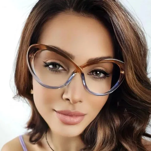 Vista 2 de 2027 gafas de costura de contraste de color personalizadas malla roja con el mismo marco de gafas, Naranja