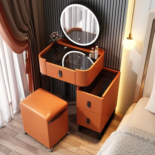 Vista 20 de Vanity Desk with Mirror and Drawers, White Vanity with Mirror, Wooden Makeup Desk for Bedroom Dressing Room, with Adjustable Brightness Mirror,Dark