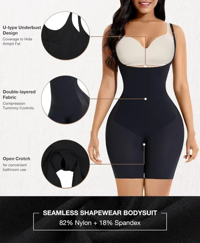 Vista 4 de FeelinGirl Body Shaper for Women Tummy Control Seamless Shapewear Bodysuit Faja Lightweight Butt Lifter Panty Shorts