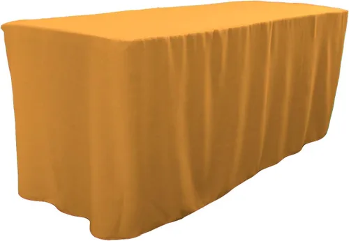 Vista 17 de LA Linen Mantel ajustable de popelina de poliéster, 96.2 in de largo x 30.0 in de ancho x 76.2