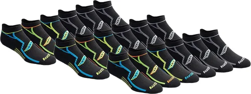 Vista 23 de Saucony Calcetines invisibles Rundry Bolt Performance para hombre, disponibles en tallas M-XXL (6, 12, 18 pares)