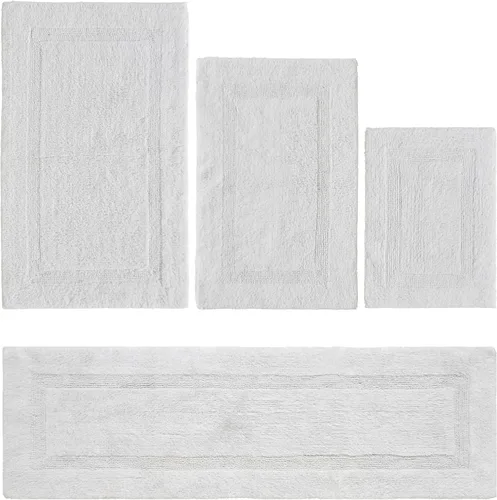 Vista 73 de Better Trends Juego de 4 alfombras de baño de lujo, 100% algodón, suaves, absorbentes de agua, reversibles, lavables a máquina, para decoración