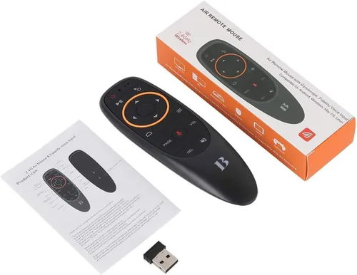 Vista 9 de BL Control remoto de mouse de aire, control remoto por voz 2.4G RF inalámbrico con giroscopio de 6 ejes IR aprendizaje, USB Air Mouse remoto