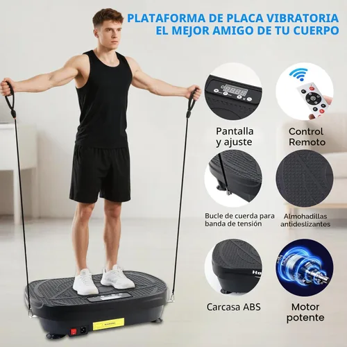 Vista 7 de Homesy Vibration Plate Exercise Machine, Vibrating Plate for Lymphatic Drainage, Full Body Shake Platform Board for Home Fitness and Fat Burning