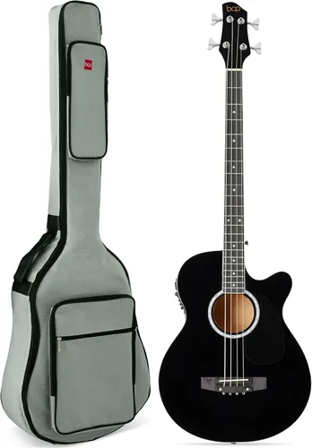Vista 9 de Best Choice Products Guitarra Bajo Eléctrica Acústica, Tamaño Completo de 4 Cuerdas, Guitarra Bajo con Trastes con Funda de Transporte Acolchada