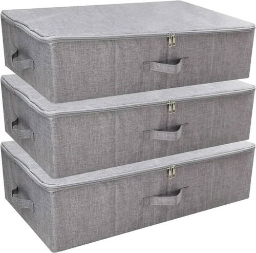 Vista 11 de iwill CREATE PRO Contenedores organizadores plegables de almacenamiento para zapatos debajo de la cama con tapa, cesta organizadora de ropa debajo